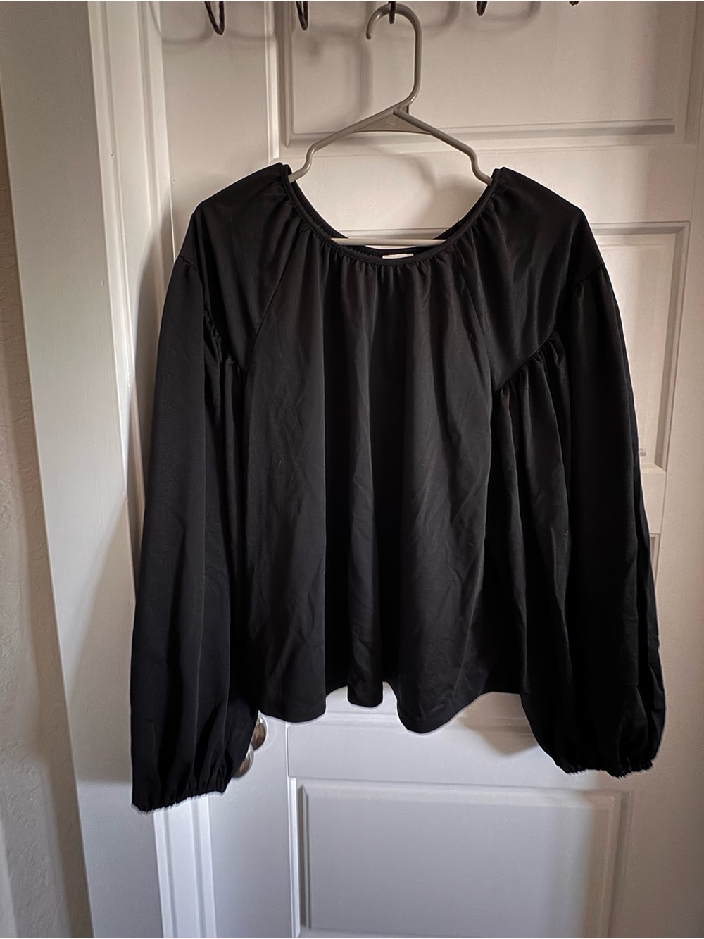 a new day Black Long Sleeve Peasant Blouse